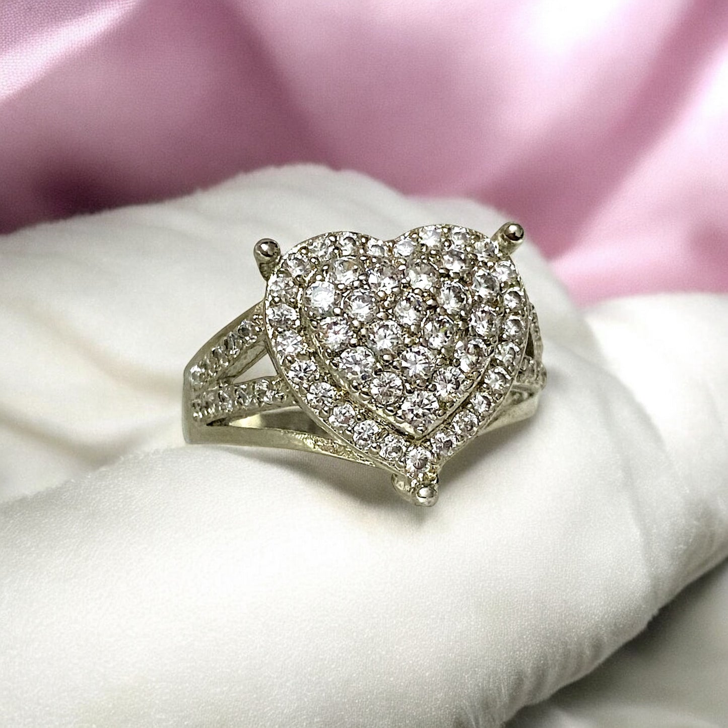 Rhinestone Heart Ring
