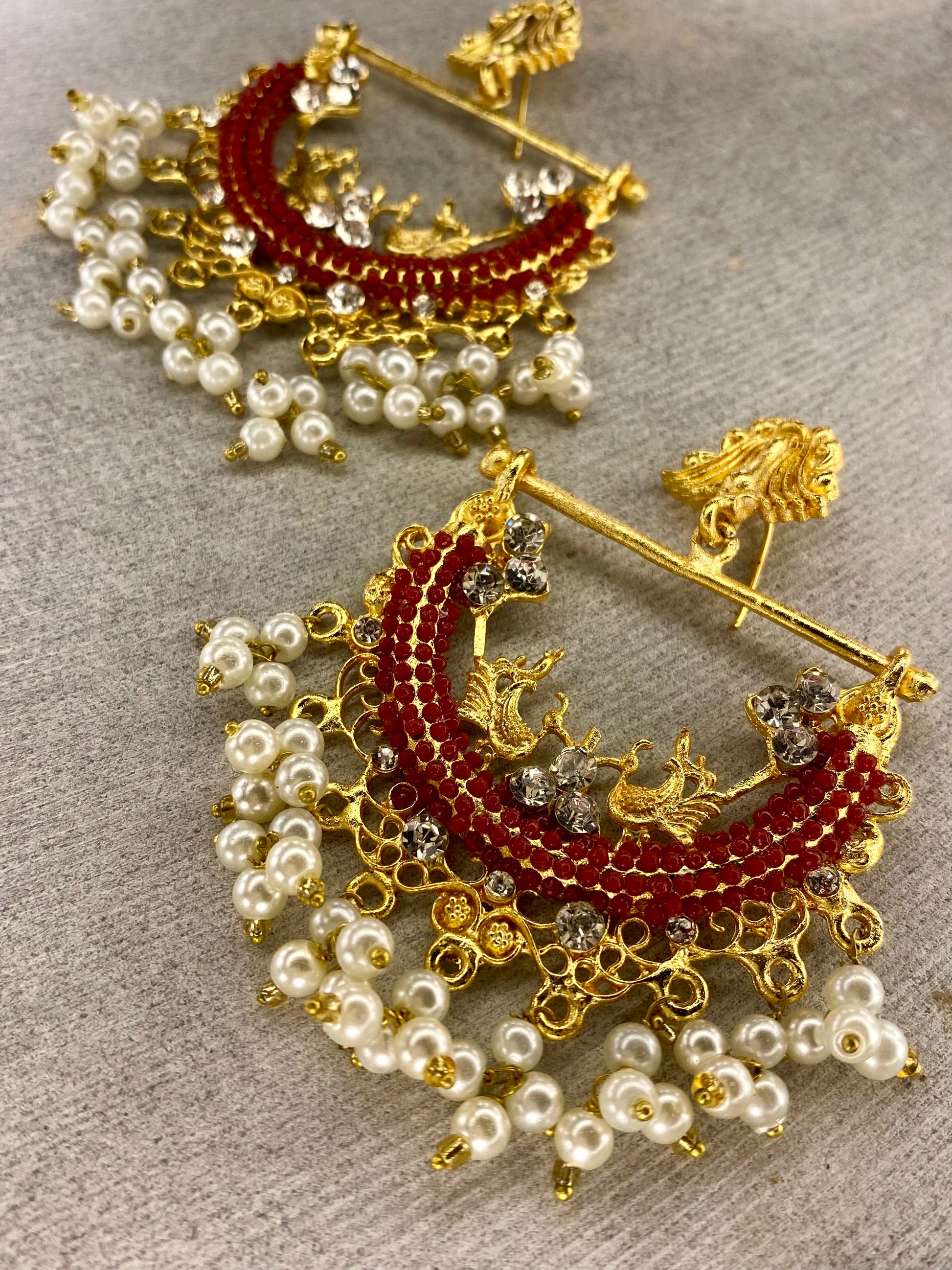 Red Traditional Earrings - Layla