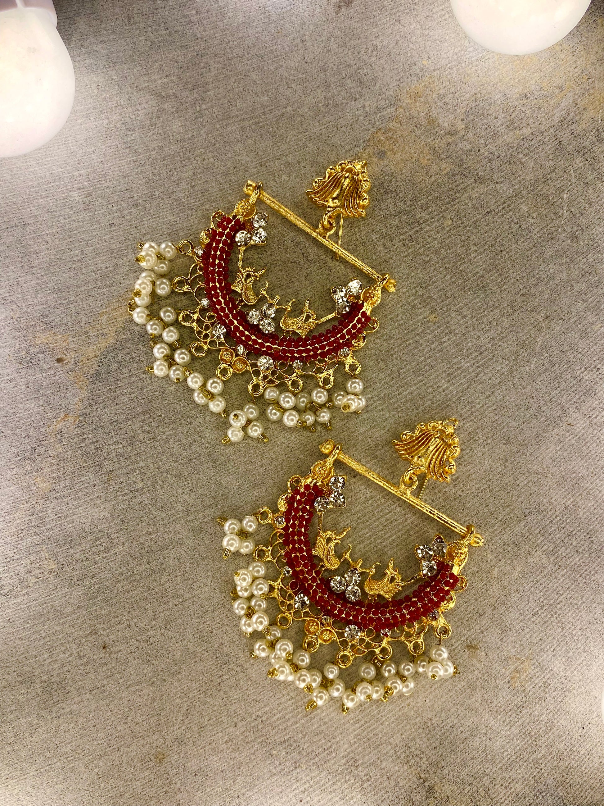 Red Traditional Earrings - Layla