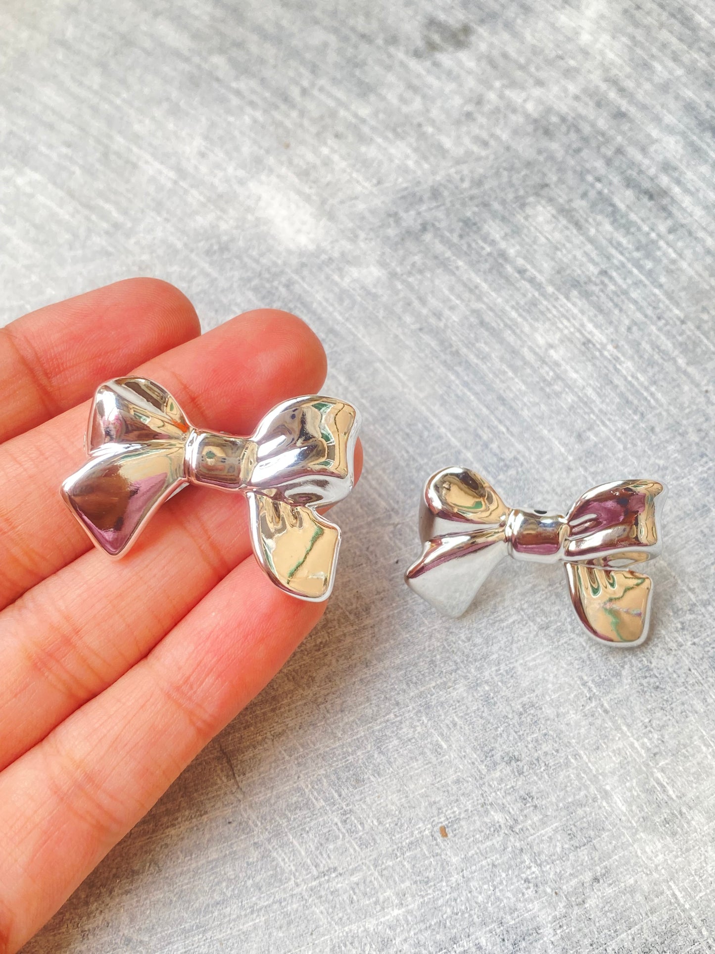 Silver Bow Earrings - Layla