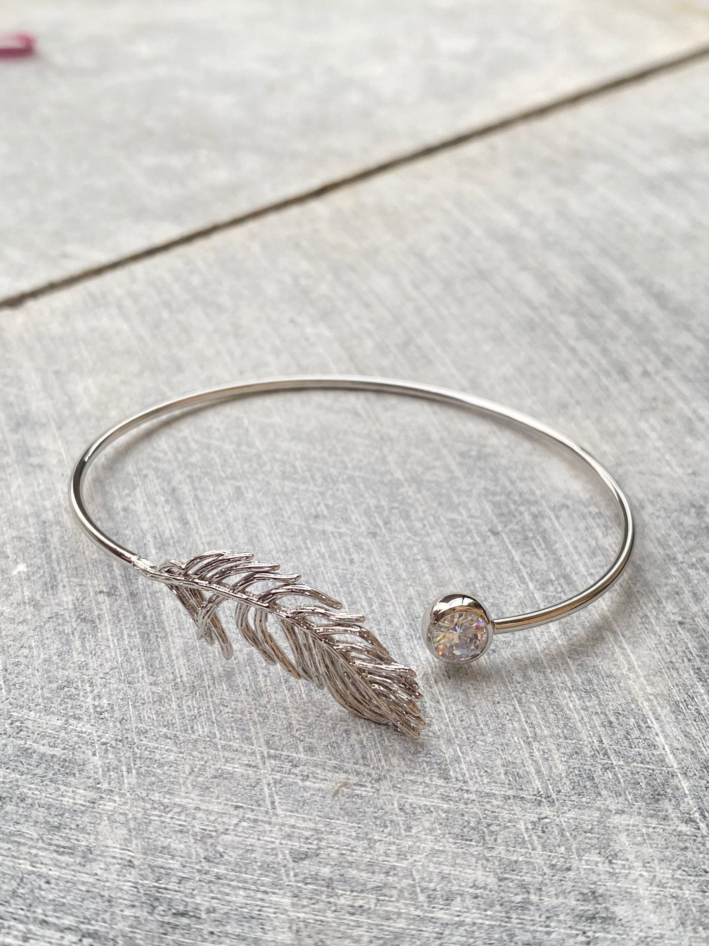 Flower Silver Bangle - Layla