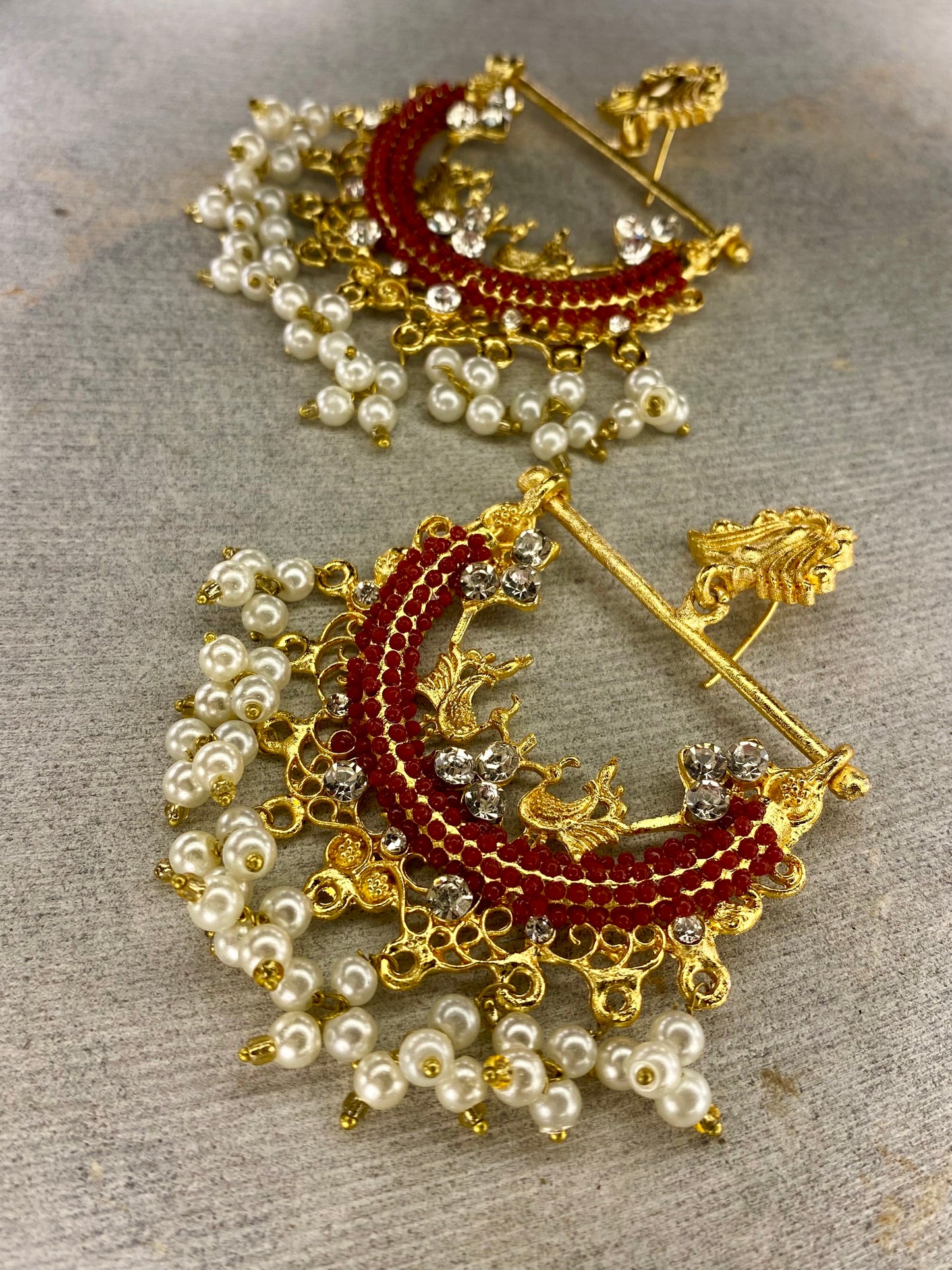 Red Traditional Earrings - Layla